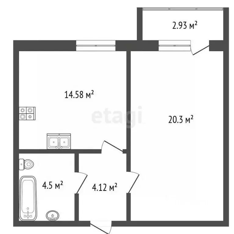 1-к кв. Краснодарский край, Краснодар проезд 1-й Краснодарский, 2к1 ... - Фото 2