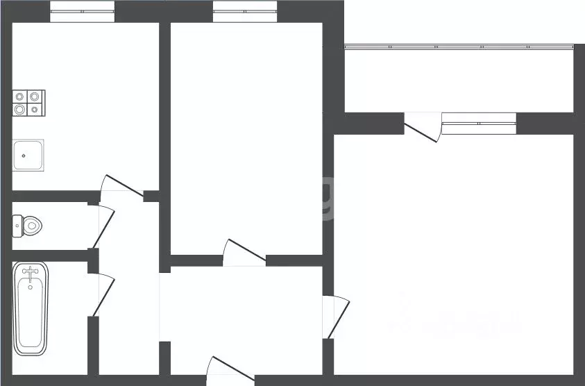 2-к кв. Кемеровская область, Прокопьевск Транспортная ул., 30 (51.6 м) - Фото 2