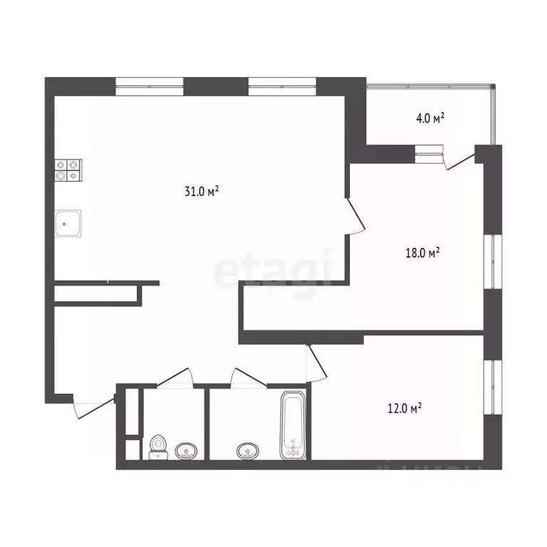 2-к кв. Тюменская область, Тюмень ул. Линейная, 23 (82.0 м) - Фото 1