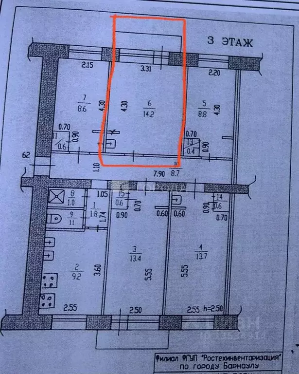 5-к кв. Алтайский край, Барнаул Советская ул., 6/1 (82.9 м) - Фото 2
