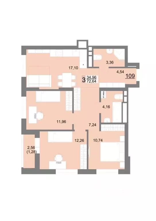 3-к кв. Свердловская область, Екатеринбург ул. Тенистая, 8с5 (72.64 м) - Фото 0