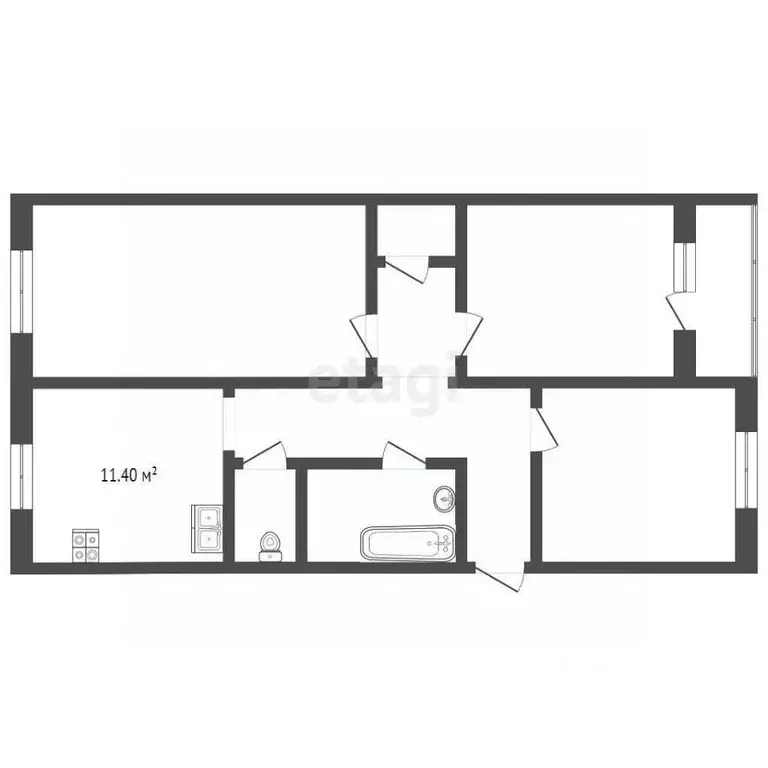 3-к кв. Ямало-Ненецкий АО, Муравленко ул. Муравленко, 15 (65.1 м) - Фото 2
