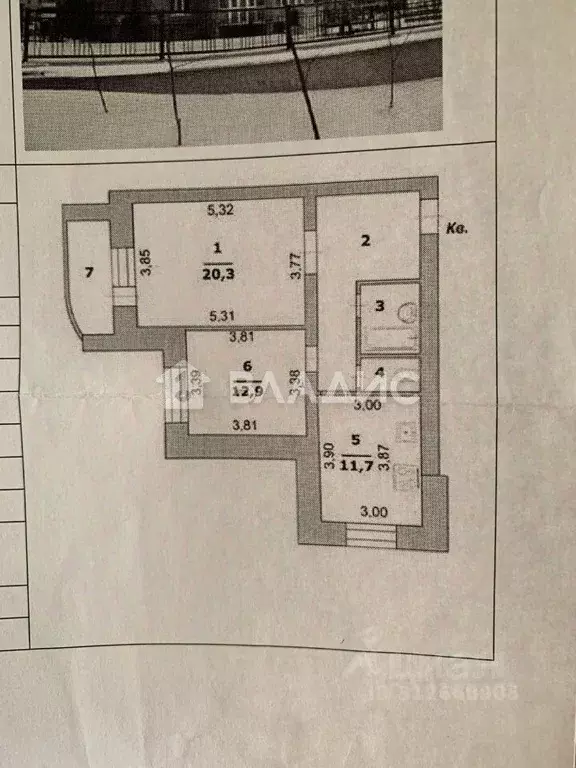 2-к кв. Белгородская область, Белгород ул. Есенина, 32а (62.2 м) - Фото 2