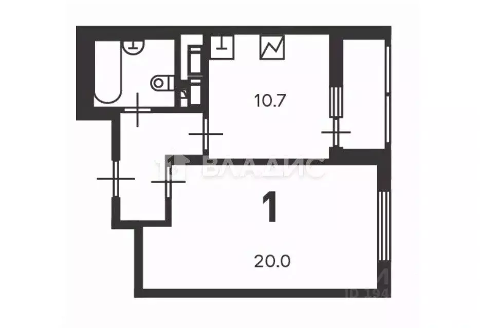1-к кв. Москва Кусковская ул., 12/1 (39.3 м) - Фото 2