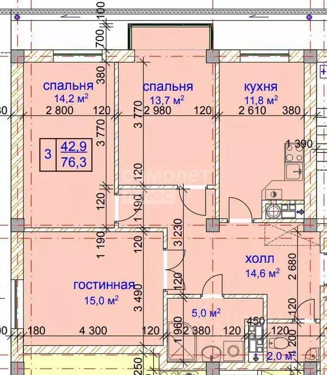 3-к кв. Кабардино-Балкария, Нальчик ул. 2-й Таманской Дивизии, 61 ... - Фото 2
