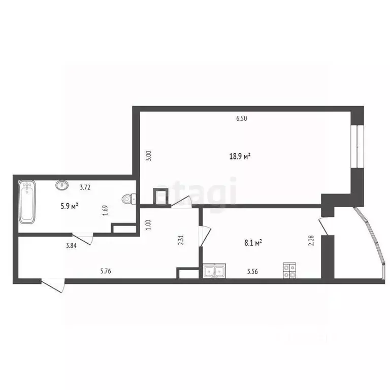 1-к кв. Тюменская область, Тюмень ул. Станислава Карнацевича, 1к1 ... - Фото 1