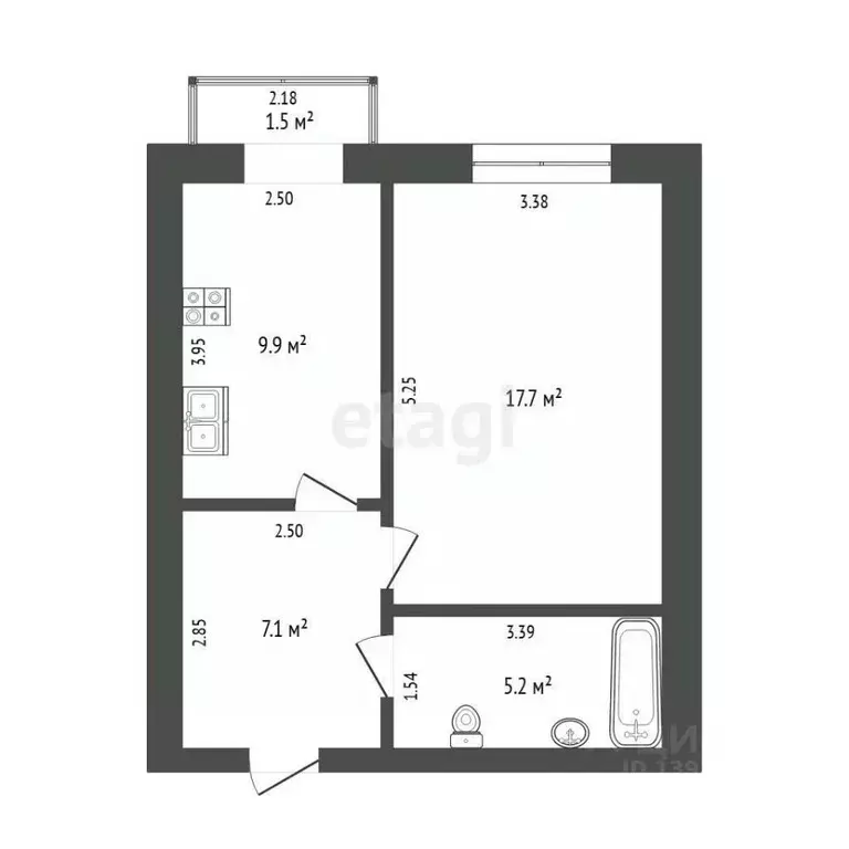 1-к кв. Тюменская область, Тюмень ул. Московский Тракт, 85 (41.4 м) - Фото 2