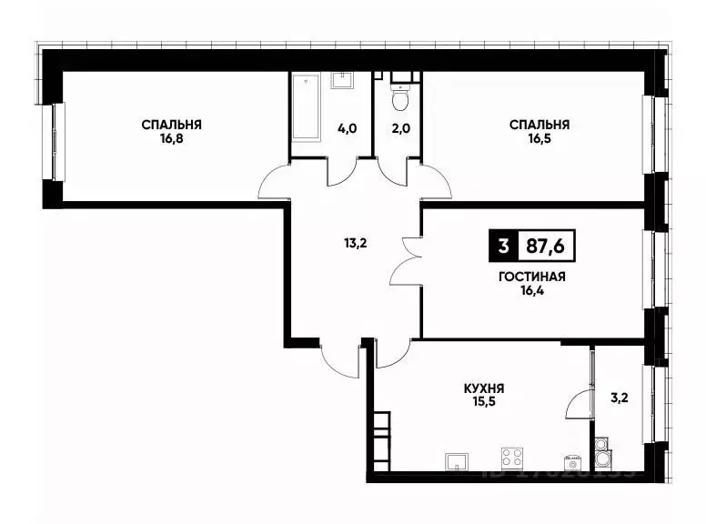 3-к кв. Ставропольский край, Ставрополь ул. Андрея Голуба, 14 (87.6 м) - Фото 0