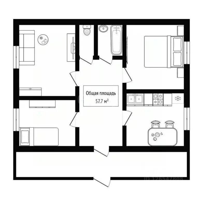 3-к кв. Новосибирская область, Тогучин ул. Боровлянка, 107 (57.7 м) - Фото 1
