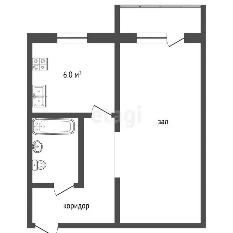 1-комнатная квартира: Луховицы, улица Жуковского, 14 (31.1 м) - Фото 0