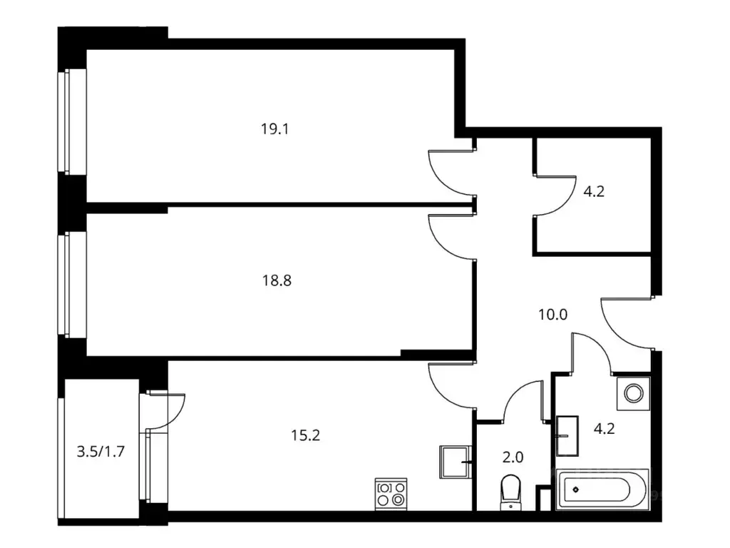 2-к кв. Московская область, Щелково Центральная ул., 69 (76.8 м) - Фото 1