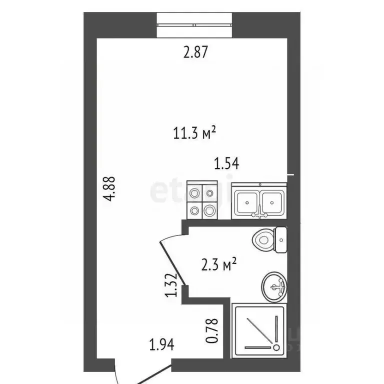 Студия Санкт-Петербург Приморский просп., 6 (13.6 м) - Фото 0