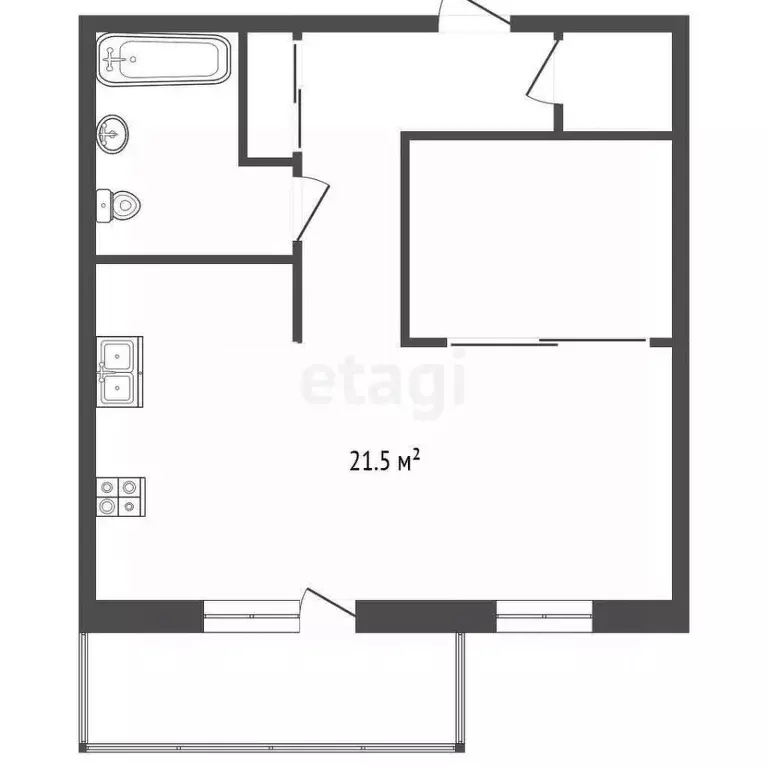 1-к кв. Ханты-Мансийский АО, Сургут Университетская ул., 19 (44.2 м) - Фото 2