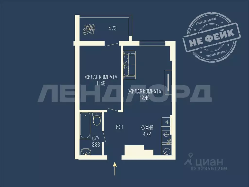 1-к кв. Ростовская область, Ростов-на-Дону Привокзальная ул., 3/1 ... - Фото 1