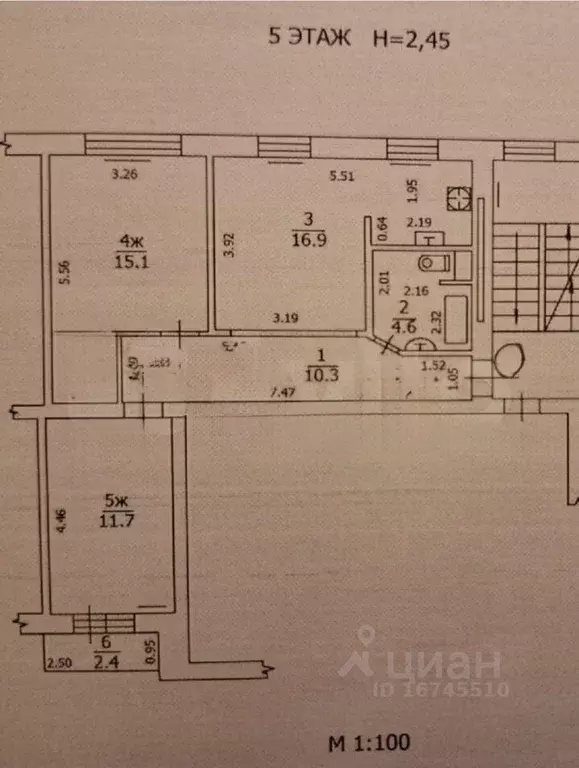 3-к кв. Калининградская область, Калининград ул. Грига, 5 (58.6 м) - Фото 2