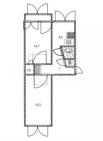 2-к. квартира, 48,4 м, 5/5 эт. - Фото 0