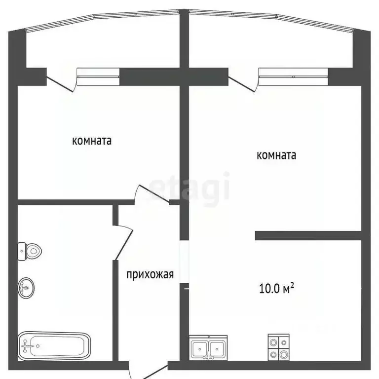 2-к кв. Тюменская область, Тюмень Кремлевская ул., 85 (39.7 м) - Фото 1