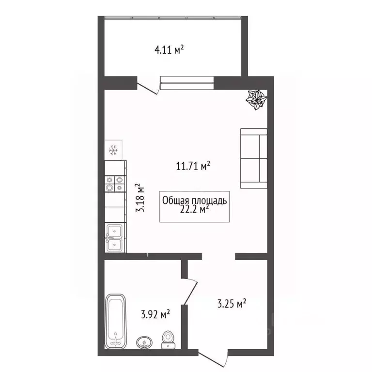 Студия Новосибирская область, Новосибирск Красный просп., 167/3 (22.2 ... - Фото 2