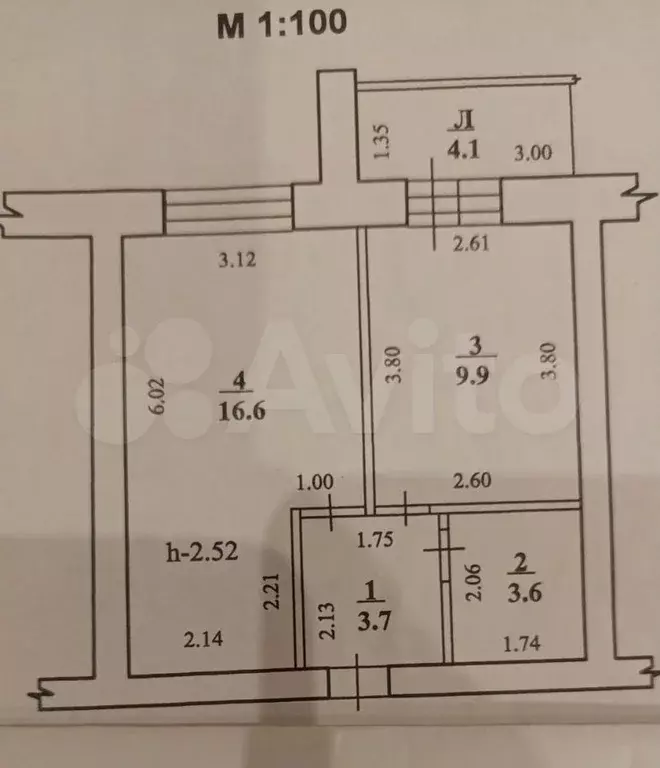 1-к. квартира, 33,8 м, 6/9 эт. - Фото 0