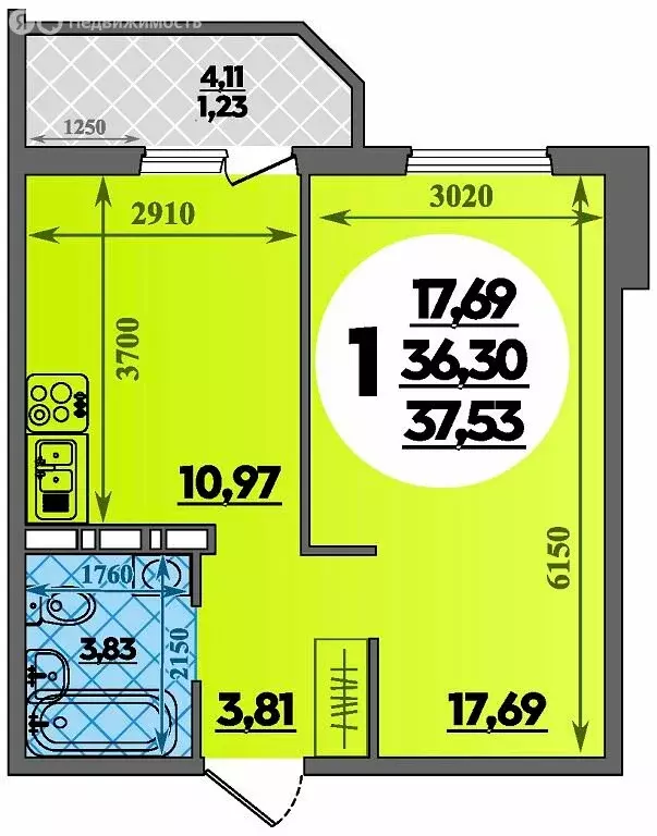 1-комнатная квартира: Краснодар, жилой район Восточный, жилой комплекс ... - Фото 1