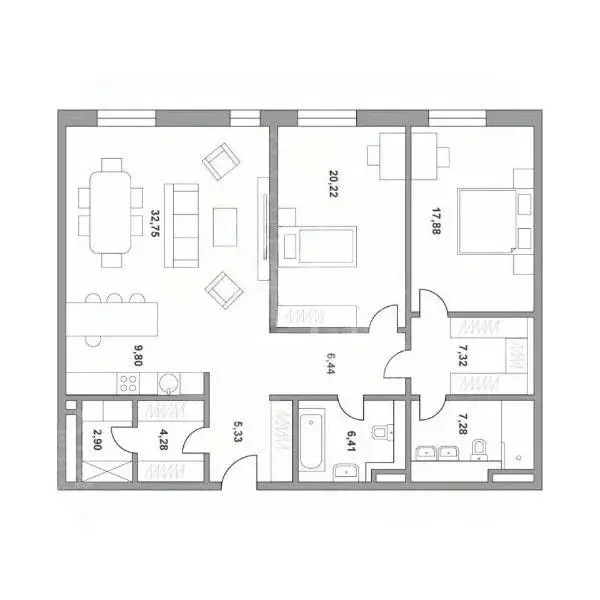 4-к кв. Москва ул. Костикова, 4к1 (122.0 м) - Фото 1