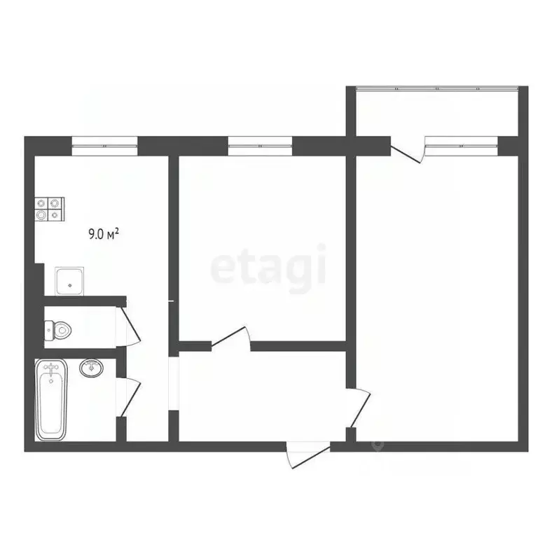 2-к кв. Ямало-Ненецкий АО, Ноябрьск ул. Владимира Высоцкого, 7 (50.7 ... - Фото 1