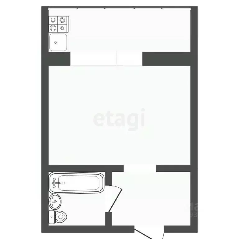 Студия Тюменская область, Тюмень ул. 30 лет Победы, 77 (18.5 м) - Фото 0