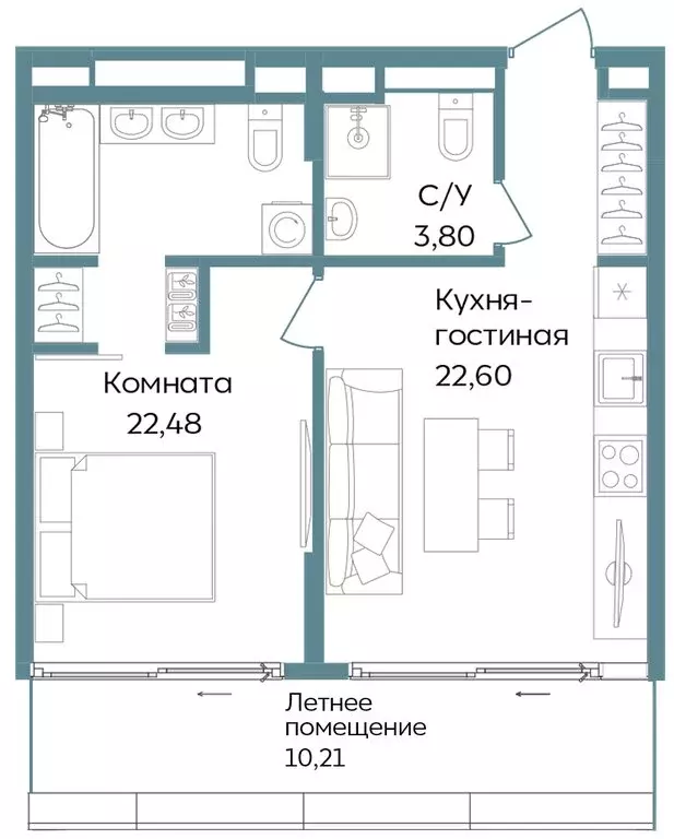 2-комнатная квартира: Республика Крым, Саки, курортный кластер Темпо ... - Фото 1