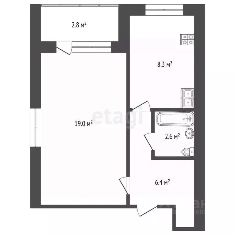 1-к кв. Крым, Раздольное пгт ул. Гагарина, 7А (37.1 м) - Фото 2