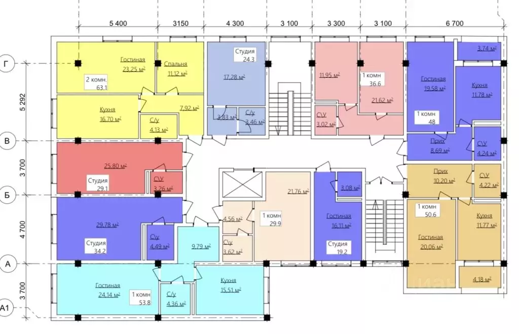 Студия Дагестан, Махачкала Караман-2 мкр,  (34.0 м) - Фото 1