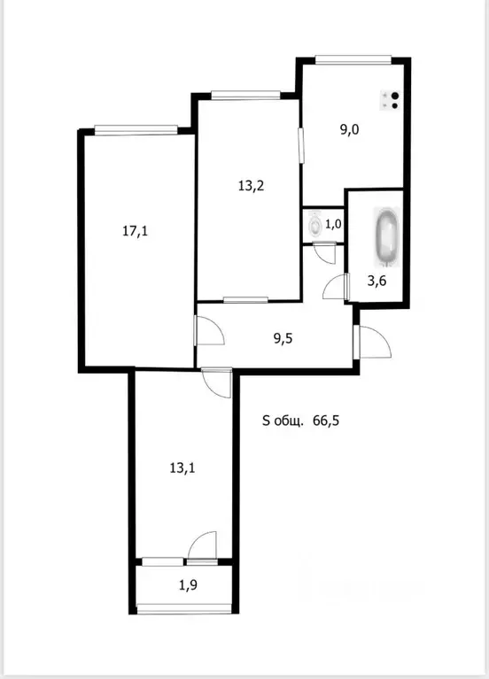 3-к кв. Санкт-Петербург ул. Солдата Корзуна, 26 (67.6 м) - Фото 1