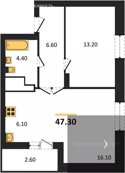 1-комнатная квартира: Воронеж, улица Урицкого, 137 (47.3 м) - Фото 0