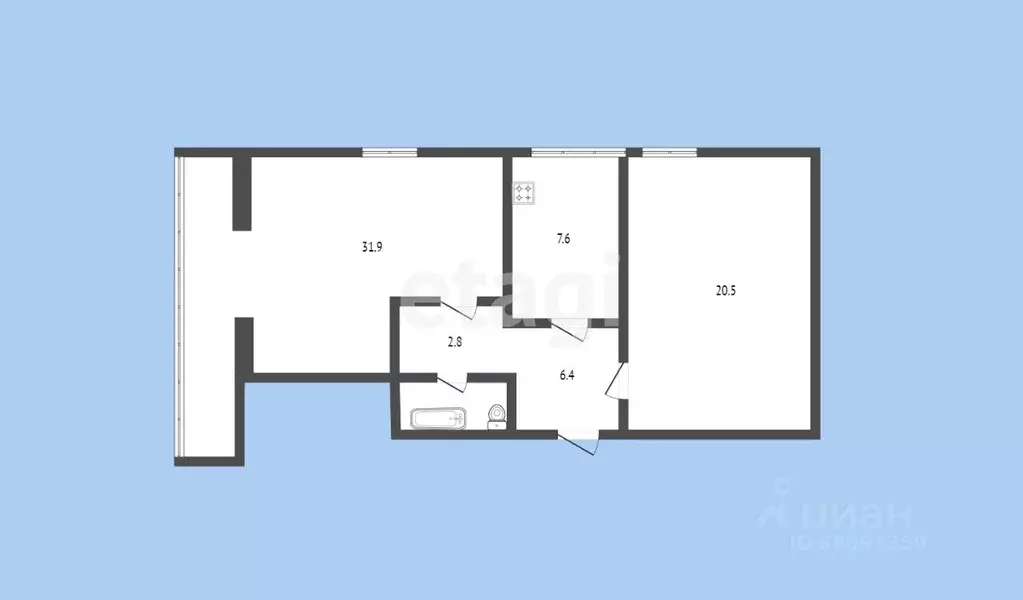 2-к кв. Карачаево-Черкесия, Черкесск Октябрьская ул., 303А (72.2 м) - Фото 1