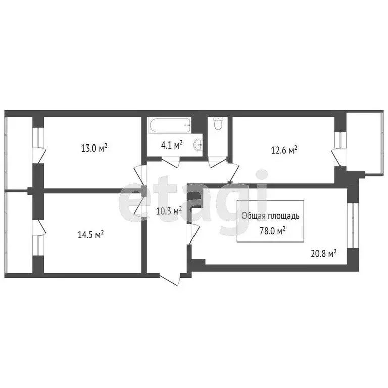 3-комнатная квартира: Томск, улица Шевченко, 16 (83.1 м) - Фото 0