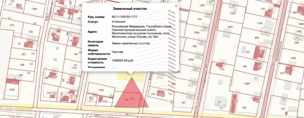 Участок в Молочное, Южная улица, 55 (9.25 м) - Фото 1