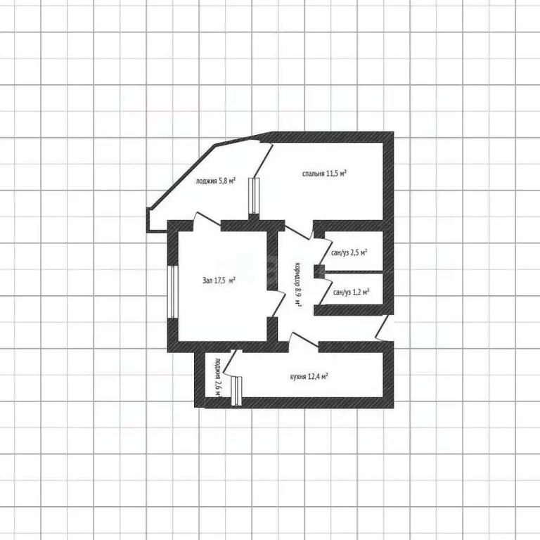 2-к кв. Адыгея, Майкоп Пролетарская ул., 447 (62.5 м) - Фото 2