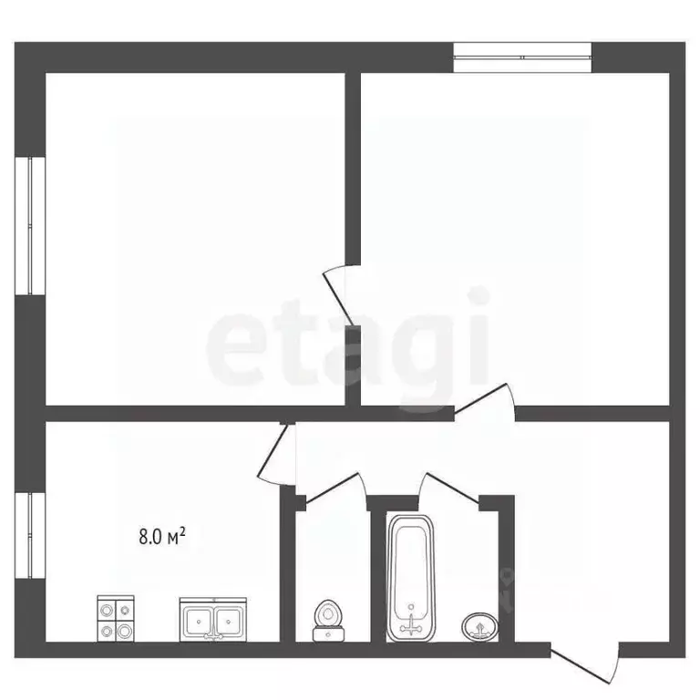 2-к кв. Тюменская область, Исетский муниципальный округ, с. Шорохово ... - Фото 2
