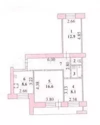 3-к. квартира, 60,7 м, 9/9 эт. - Фото 0