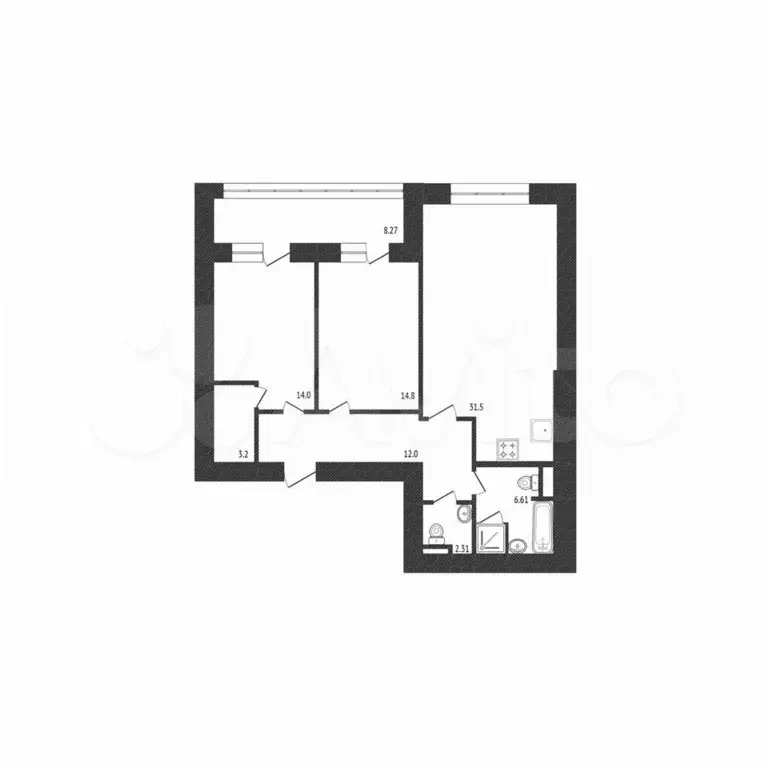 3-к. квартира, 84 м, 12/16 эт. - Фото 0