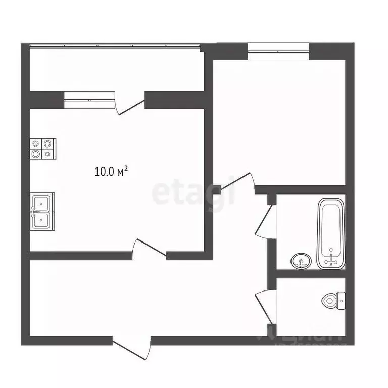 1-к кв. Коми, Усинск Парковая ул., 18 (35.7 м) - Фото 1