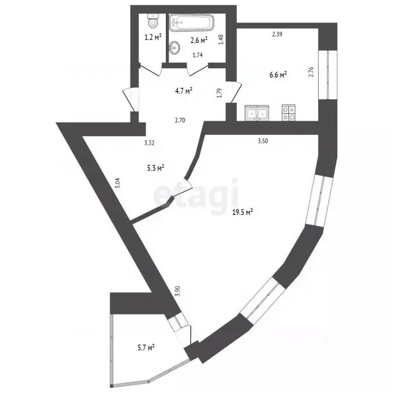 2-к кв. Самарская область, Самара ул. Гастелло, 35а (39.9 м) - Фото 2