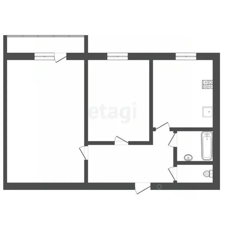 2-к кв. Тамбовская область, Тамбов Советская ул., 190Дк1 (60.2 м) - Фото 1