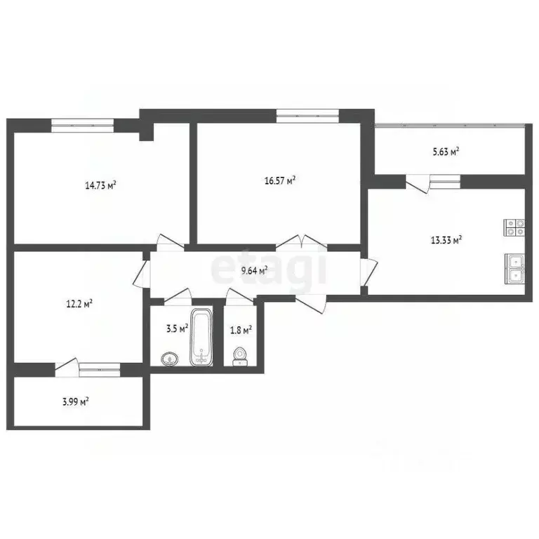 3-к кв. Ростовская область, Ростов-на-Дону Днепропетровская ул., 46 ... - Фото 2