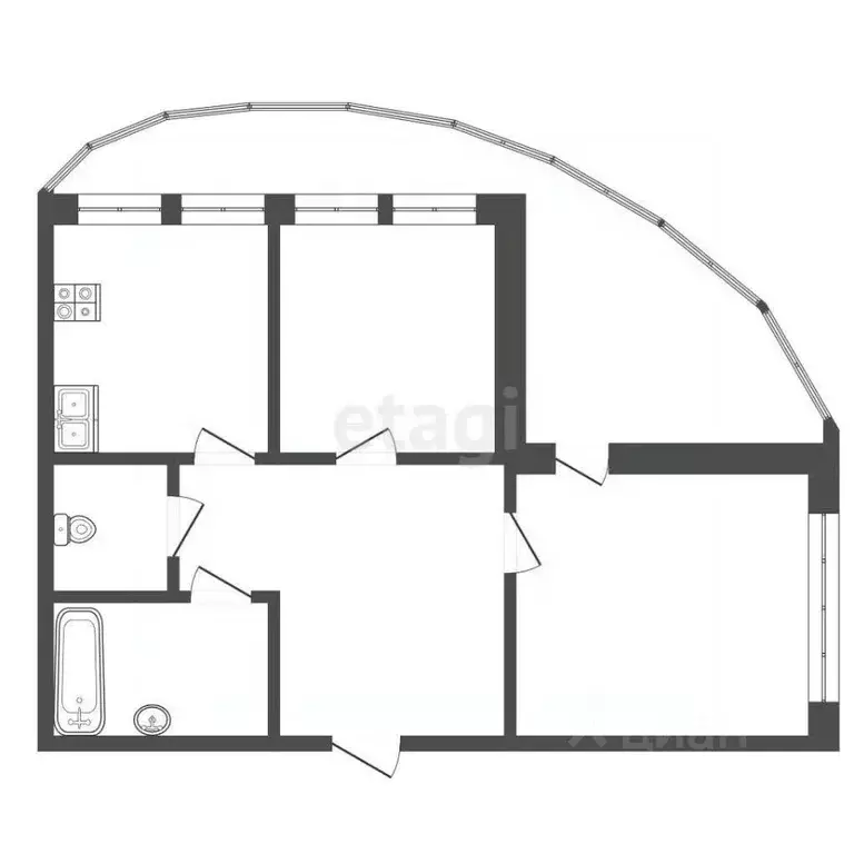 2-к кв. Ставропольский край, Пятигорск ул. Пастухова (91.1 м) - Фото 2