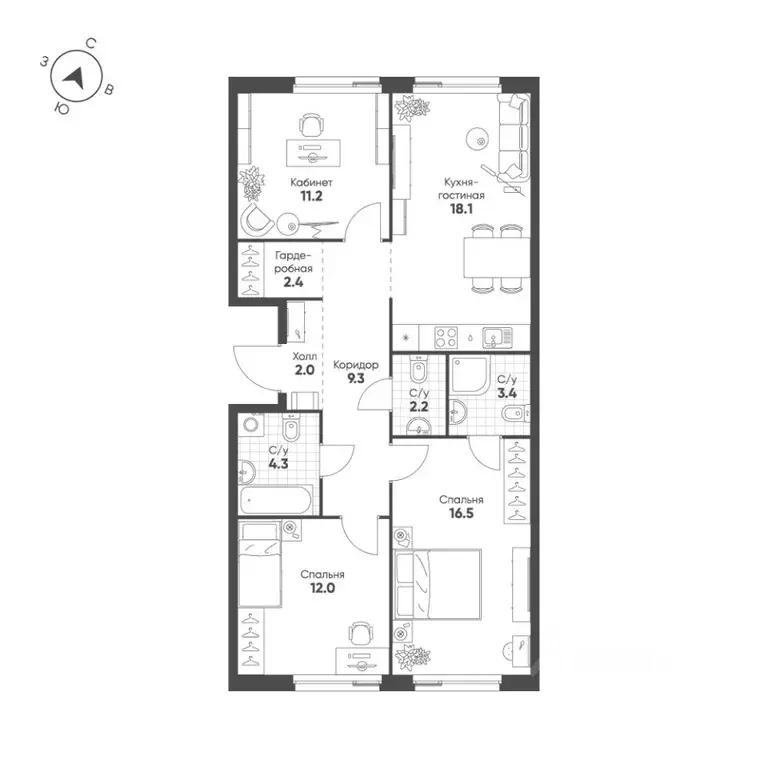 3-к кв. Москва ул. Суетина (81.4 м) - Фото 1