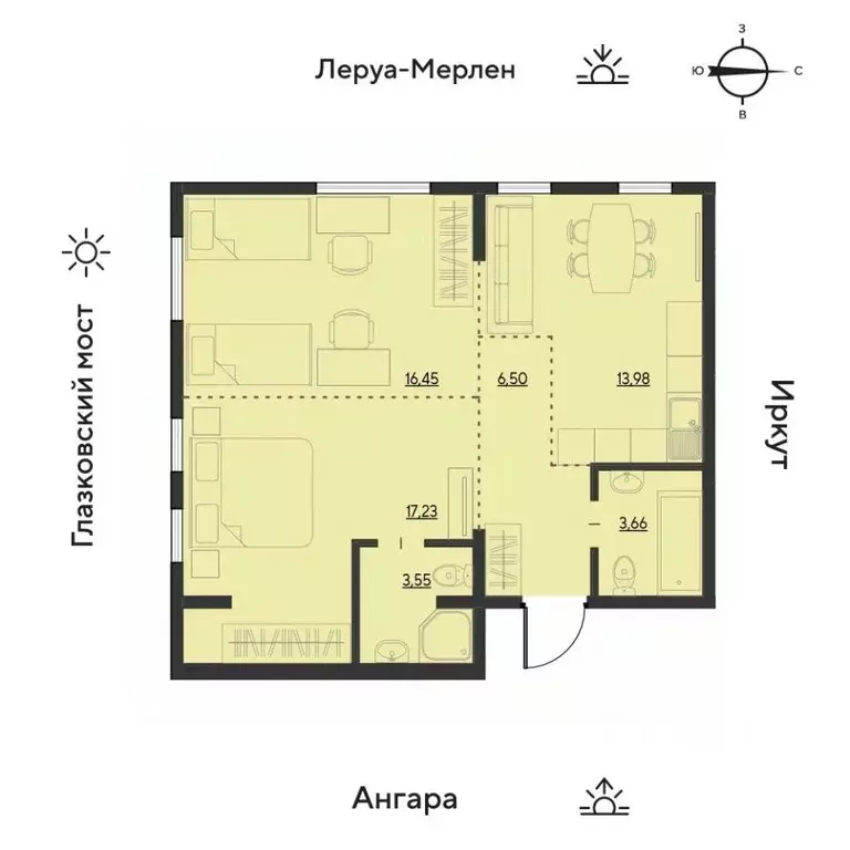 2-к кв. Иркутская область, Иркутск Затон кв-л, ул. Набережная Иркута, ... - Фото 0