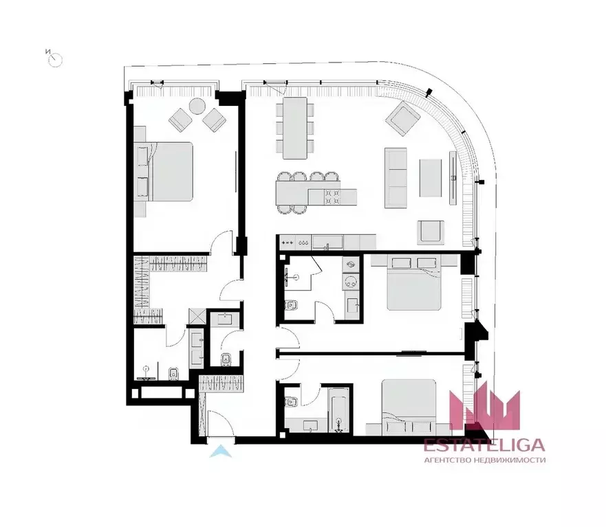 3-к кв. Москва ул. Братьев Фонченко, 1к3 (150.7 м) - Фото 1