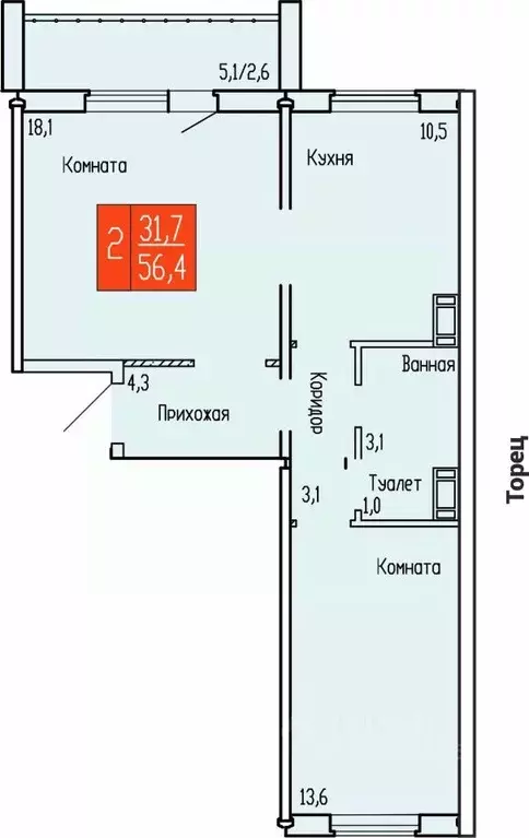 2-к кв. Курганская область, Курган ул. Карбышева, 52к1 (56.4 м) - Фото 0