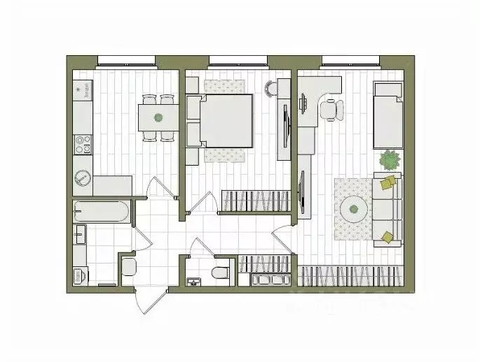 2-к кв. Кировская область, Киров ул. Чистопрудненская, 13А (59.2 м) - Фото 1
