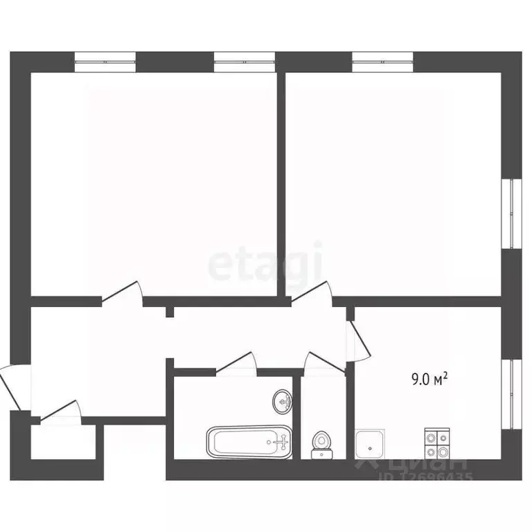 2-к кв. Московская область, Мытищи ул. Колпакова, 8 (57.0 м) - Фото 2